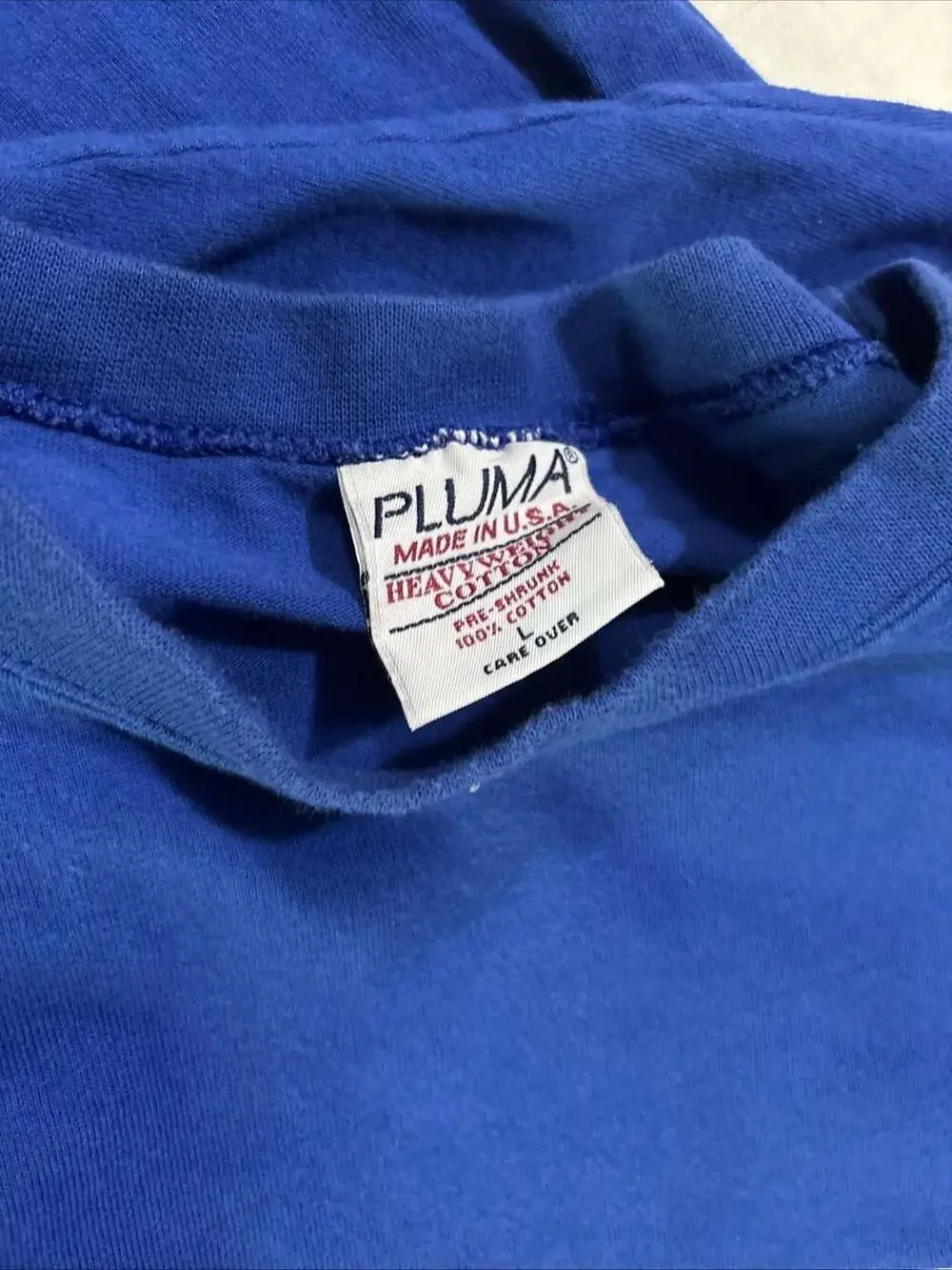 Vintage Pluma L USA Made Proud To Be An American Long Sleeve T Shirt 100% Cotton